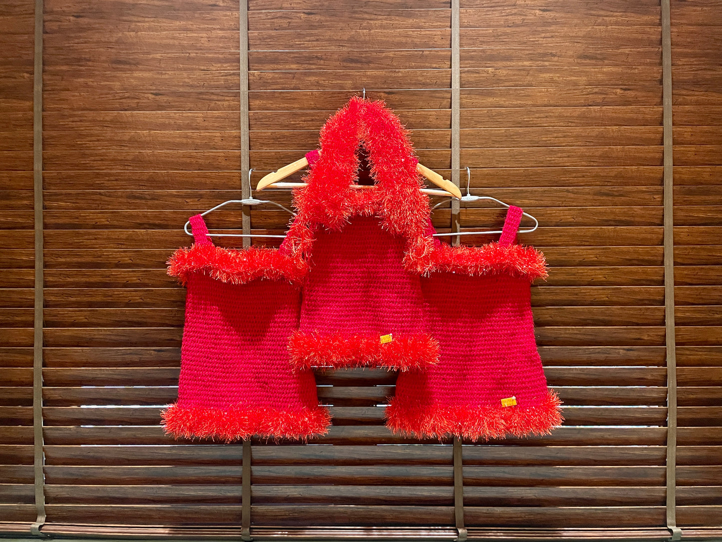 Scarlet Snowflake Dress Set by Chutak Binak | Hand Knit