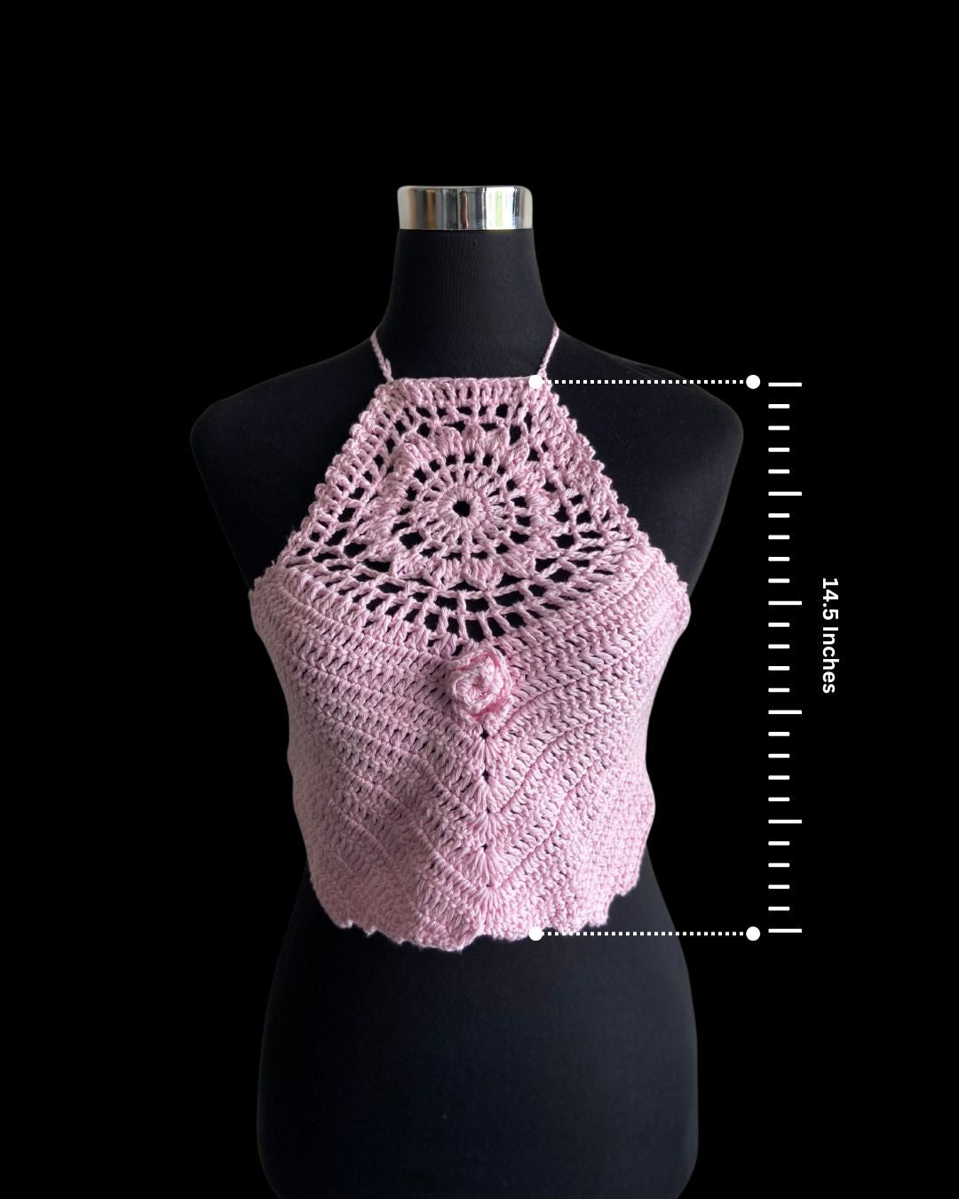 Blossom Dream Halter Neck Cotton Handmade Crochet Bralette by Chutak Binak