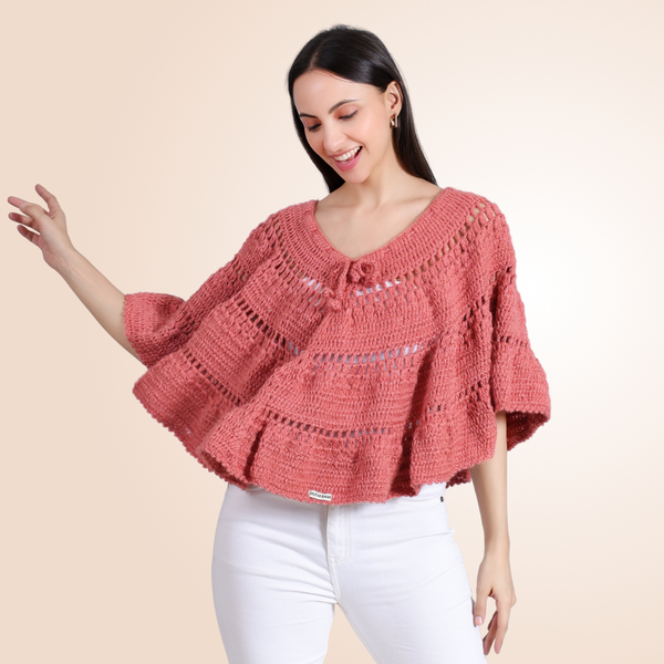 Whimsy Weave hand crochet 2-in-1 skirt poncho for women in white – Chutak Binak