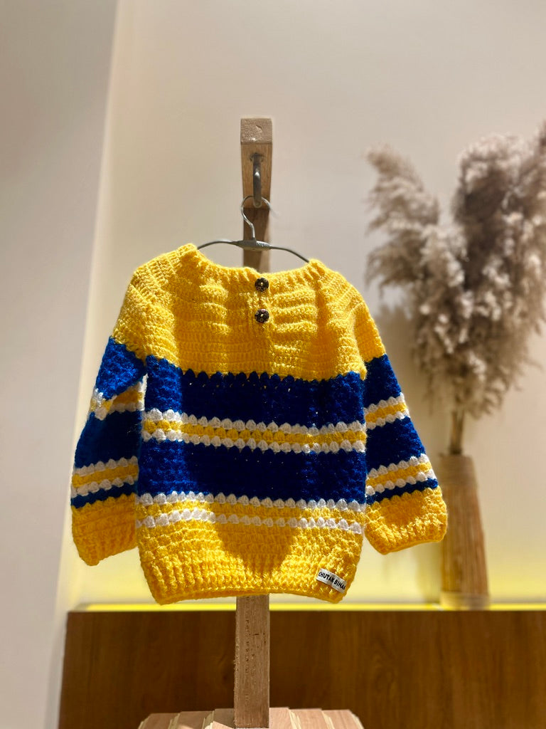 Hand Knit Super Stripes Adventure Sweater by Chutak Binak
