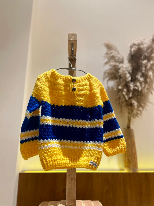 Hand Knit Super Stripes Adventure Sweater by Chutak Binak