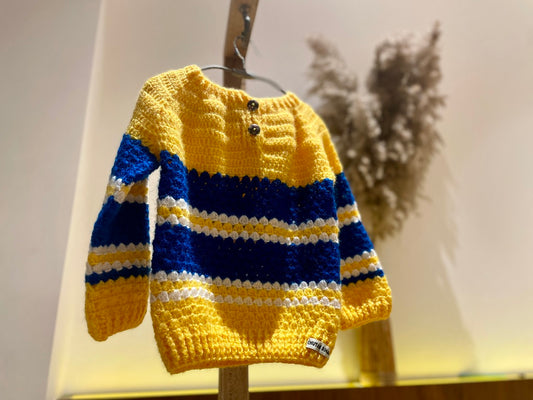 Hand Knit Super Stripes Adventure Sweater by Chutak Binak