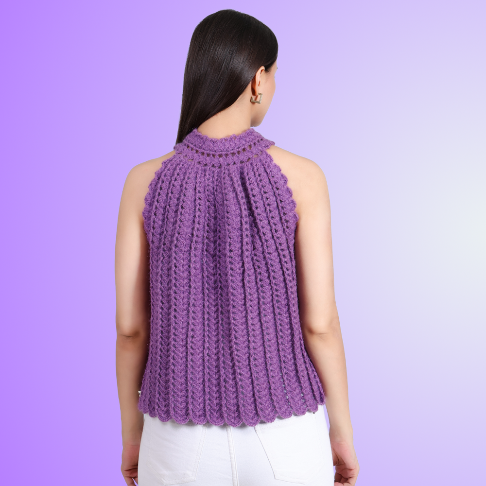 Buzy Bee crochet halter top worn look – Chutak Binak