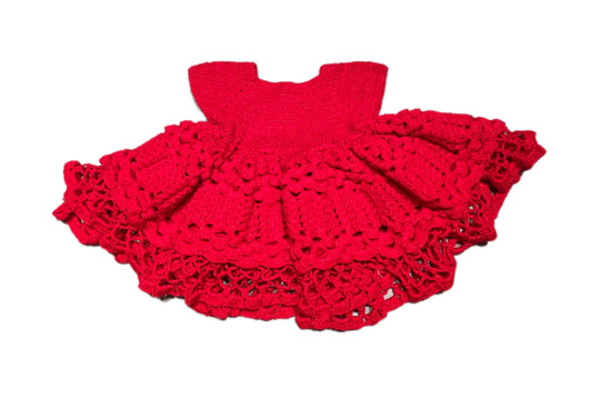 Ruby Glow Hand Crochet Dress by Chutak Binak