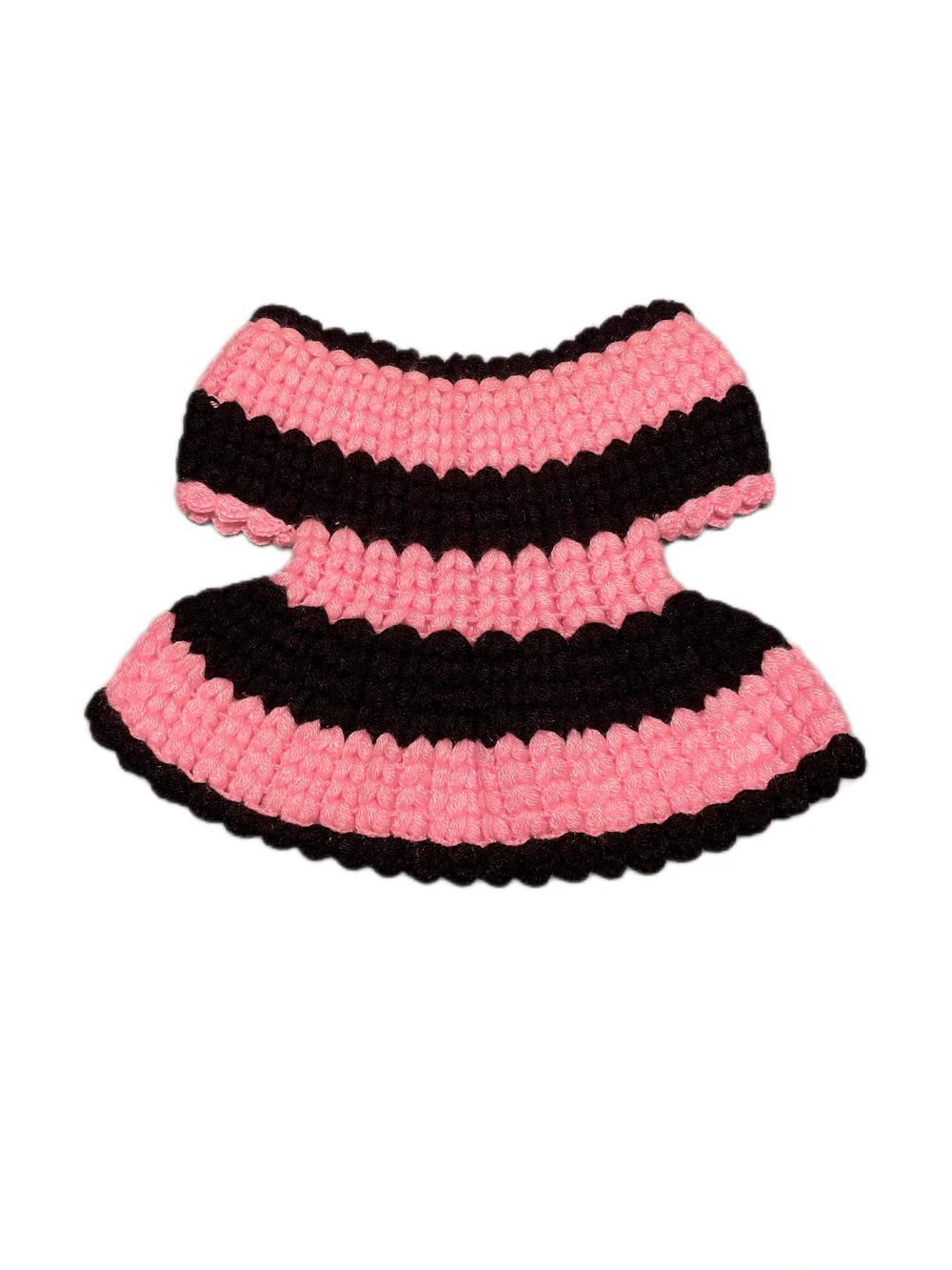 Hand knit crochet black pink midi dress for baby girls 9-24 months – Chutak Binak