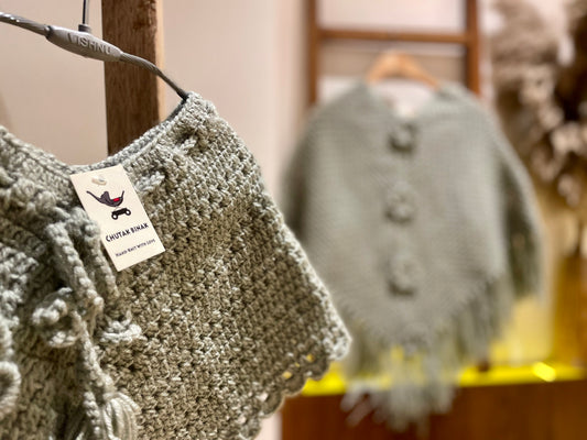 'Mommy and Me' Hand Knit Poncho