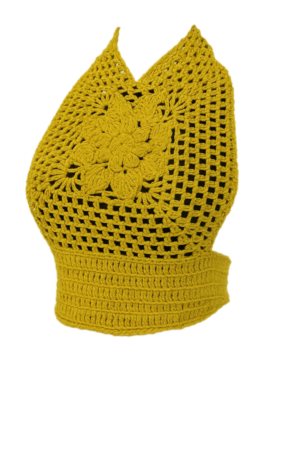 Mystical crochet boho top for women close-up detail – Chutak Binak