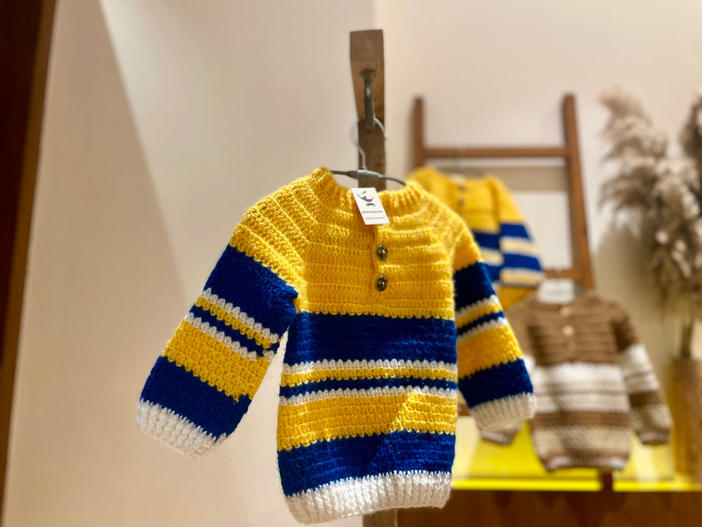 Hand Knit Super Stripes Adventure Sweater by Chutak Binak
