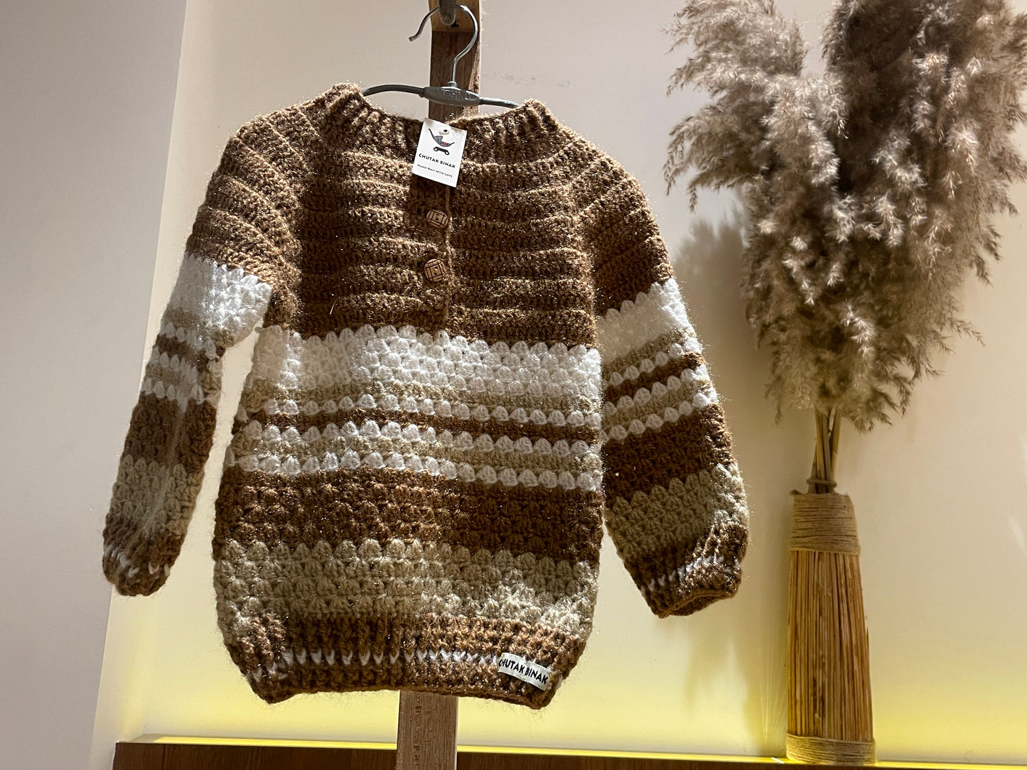 Cinnamon Stripes HandKnit Sweater