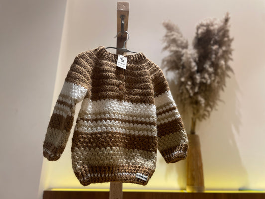 Cinnamon Stripes HandKnit Sweater