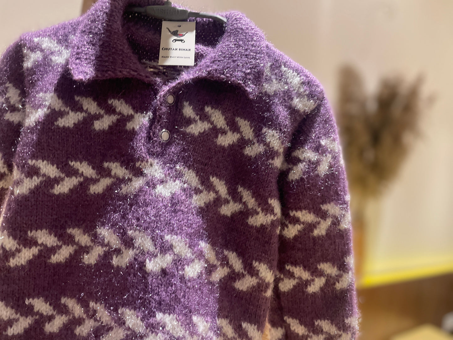 Hand Knit Purple Frost Kids Sweater | Chutak Binak