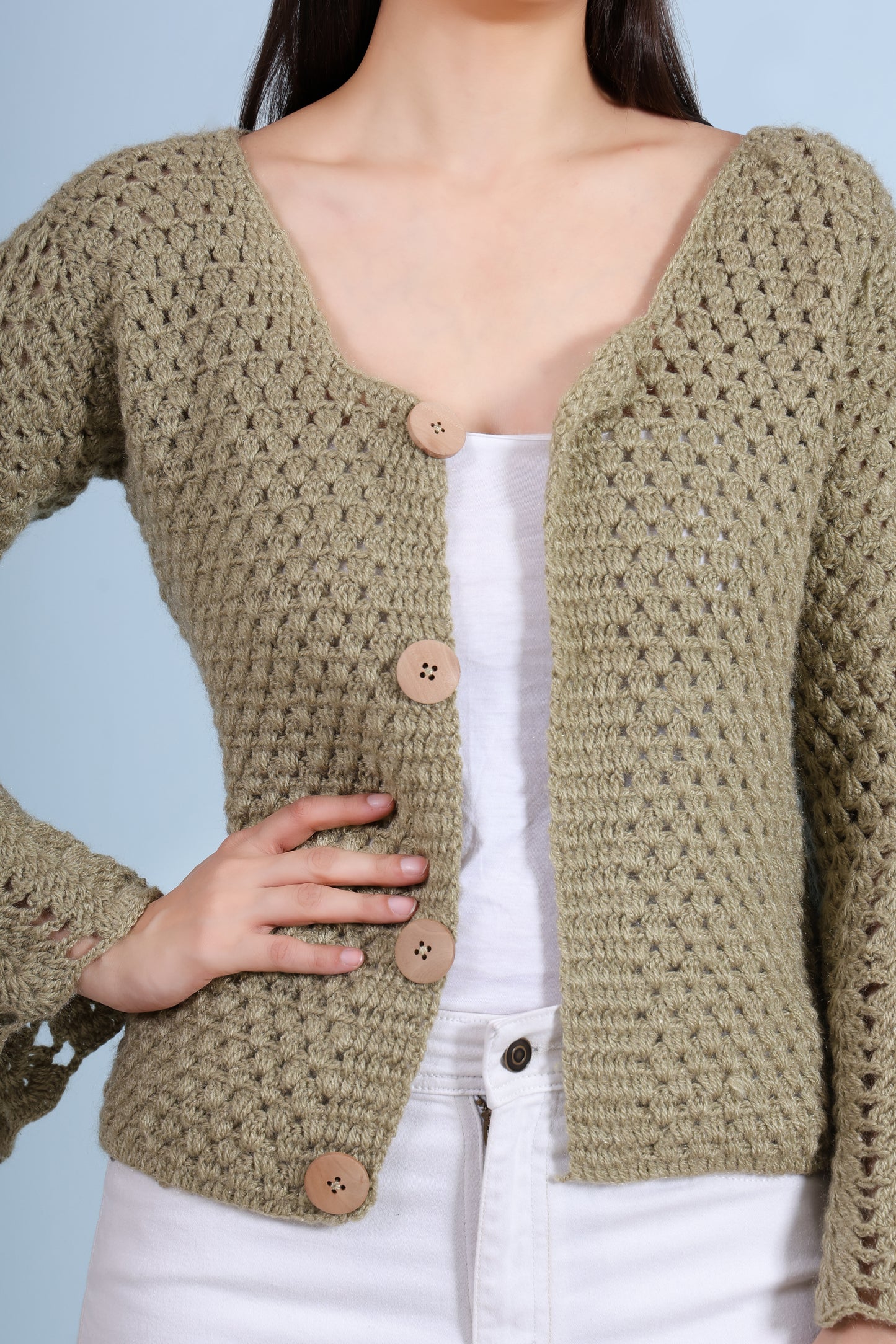 Hand Crochet Jacket for Women by Chutak Binak