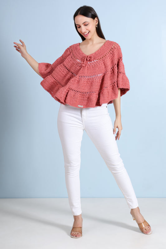 2 in 1 Style Hand Crochet Whimsy Weave Skirt / Poncho