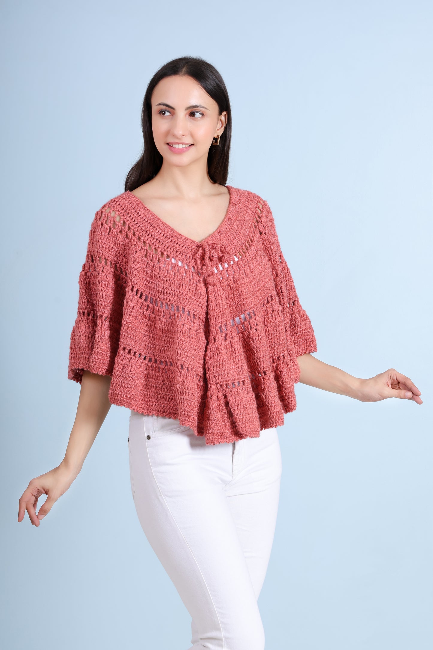 2 in 1 Style Hand Crochet Whimsy Weave Skirt / Poncho