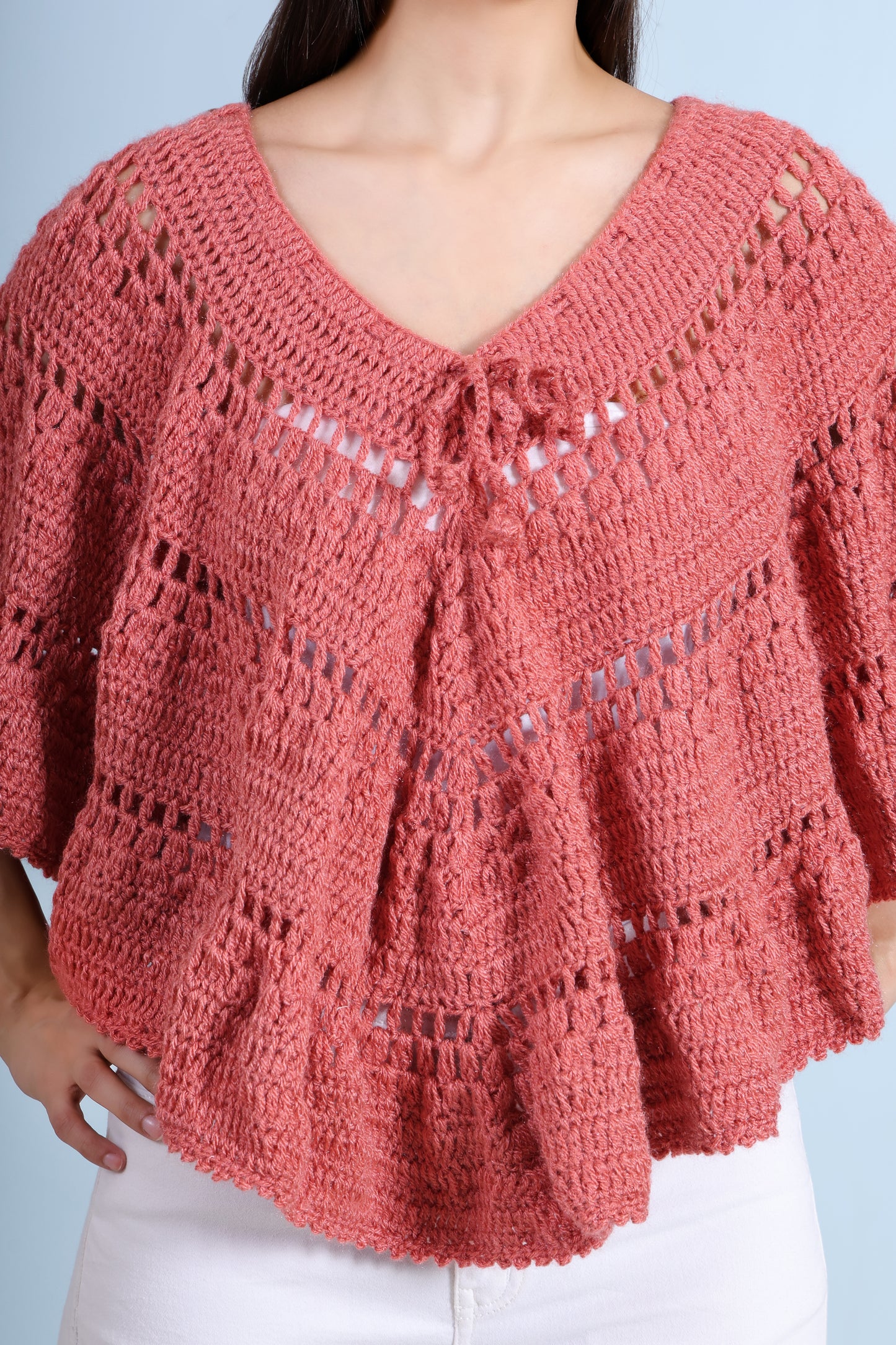 2 in 1 Style Hand Crochet Whimsy Weave Skirt / Poncho