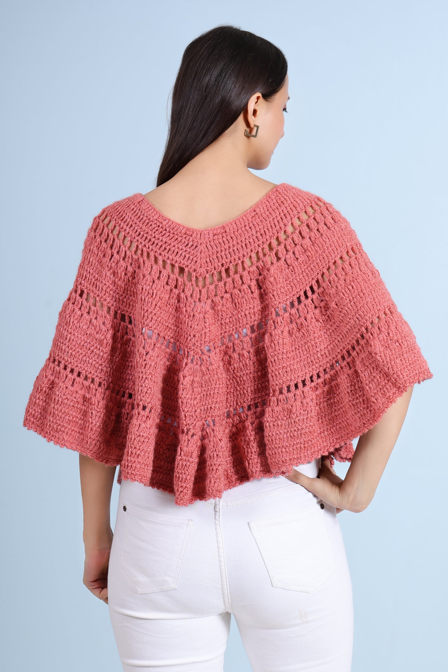 2 in 1 Style Hand Crochet Whimsy Weave Skirt / Poncho