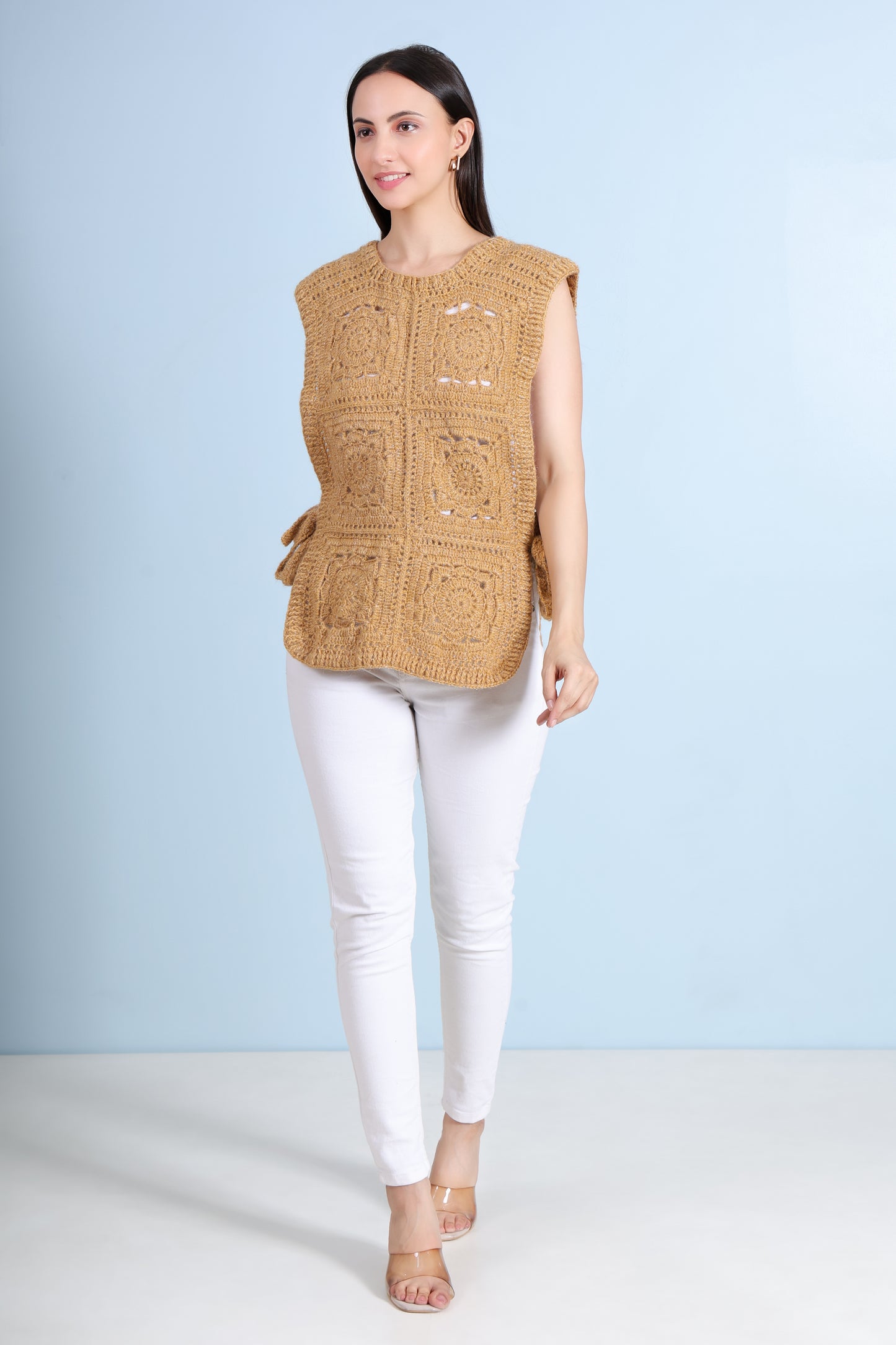 Hand Crochet Half Sweater