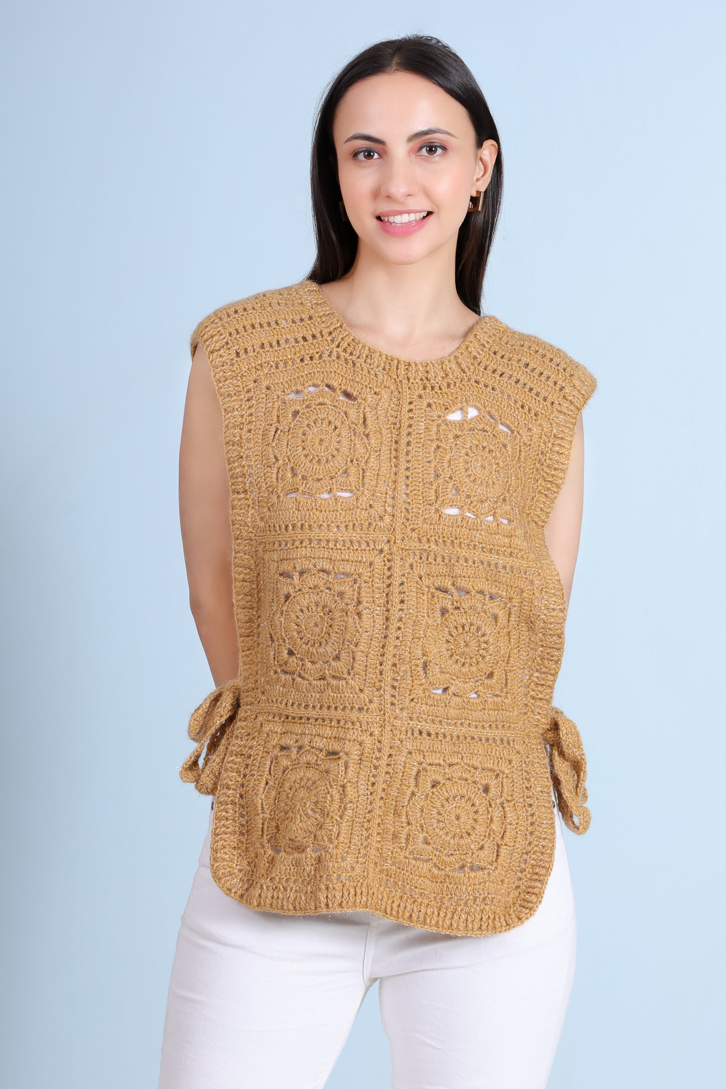 Hand Crochet Half Sweater