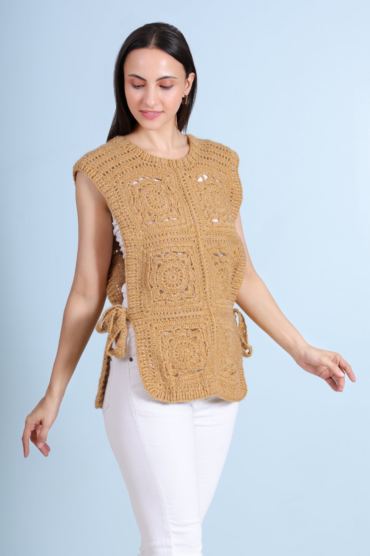 Hand Crochet Half Sweater