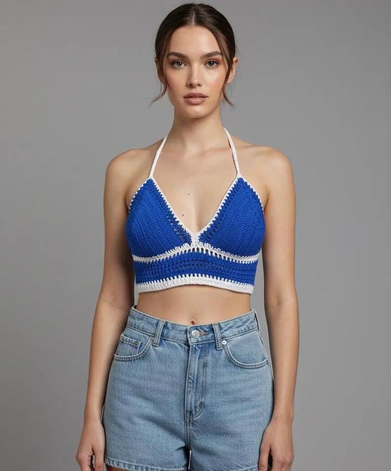 Boho Bae cotton crochet top close-up detail – Chutak Binak