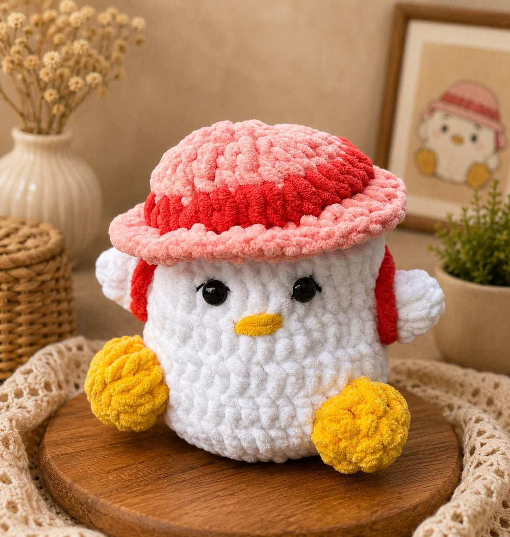 Handmade Crochet Wool Bird Plush Toy, 11 Inch Stuffed Animal, Kids Gift