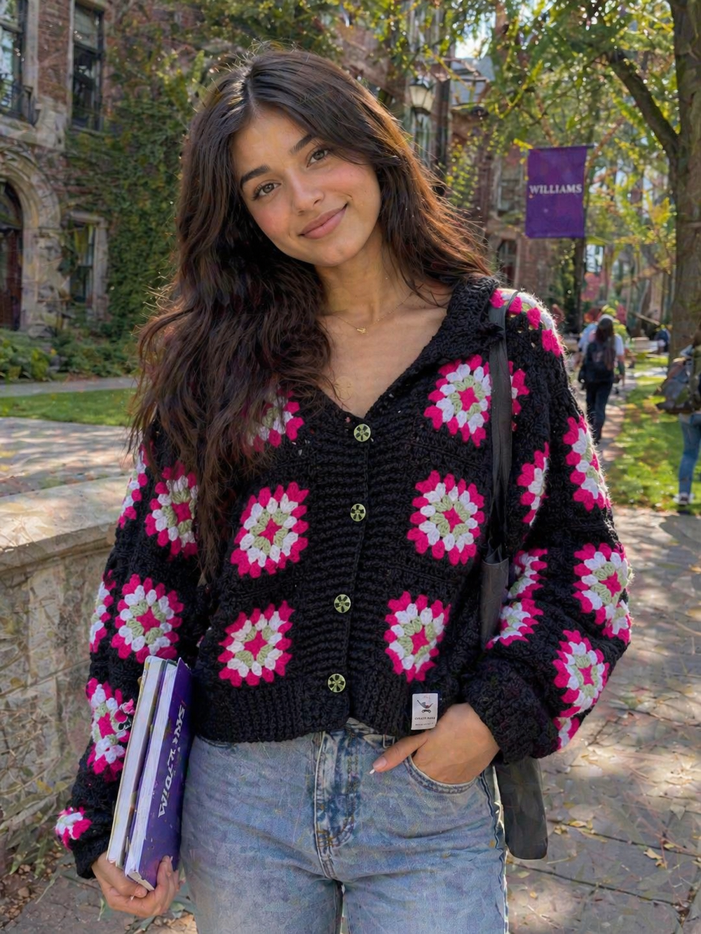 Midnight Bloom cardigan worn look women – Chutak Binak