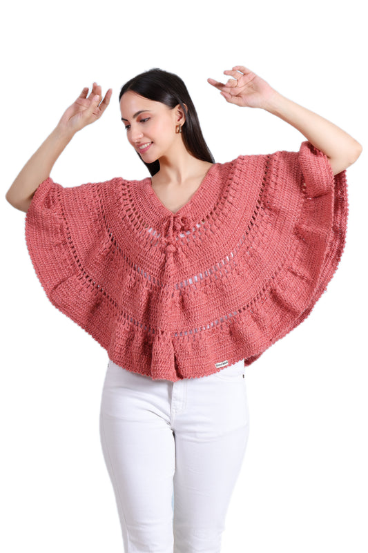 2 in 1 Style Hand Crochet Whimsy Weave Skirt / Poncho