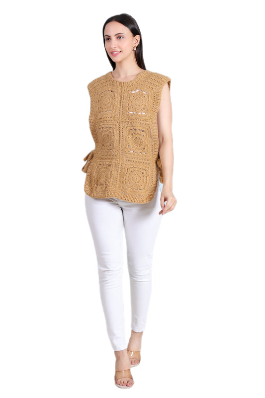Hand Crochet Half Sweater