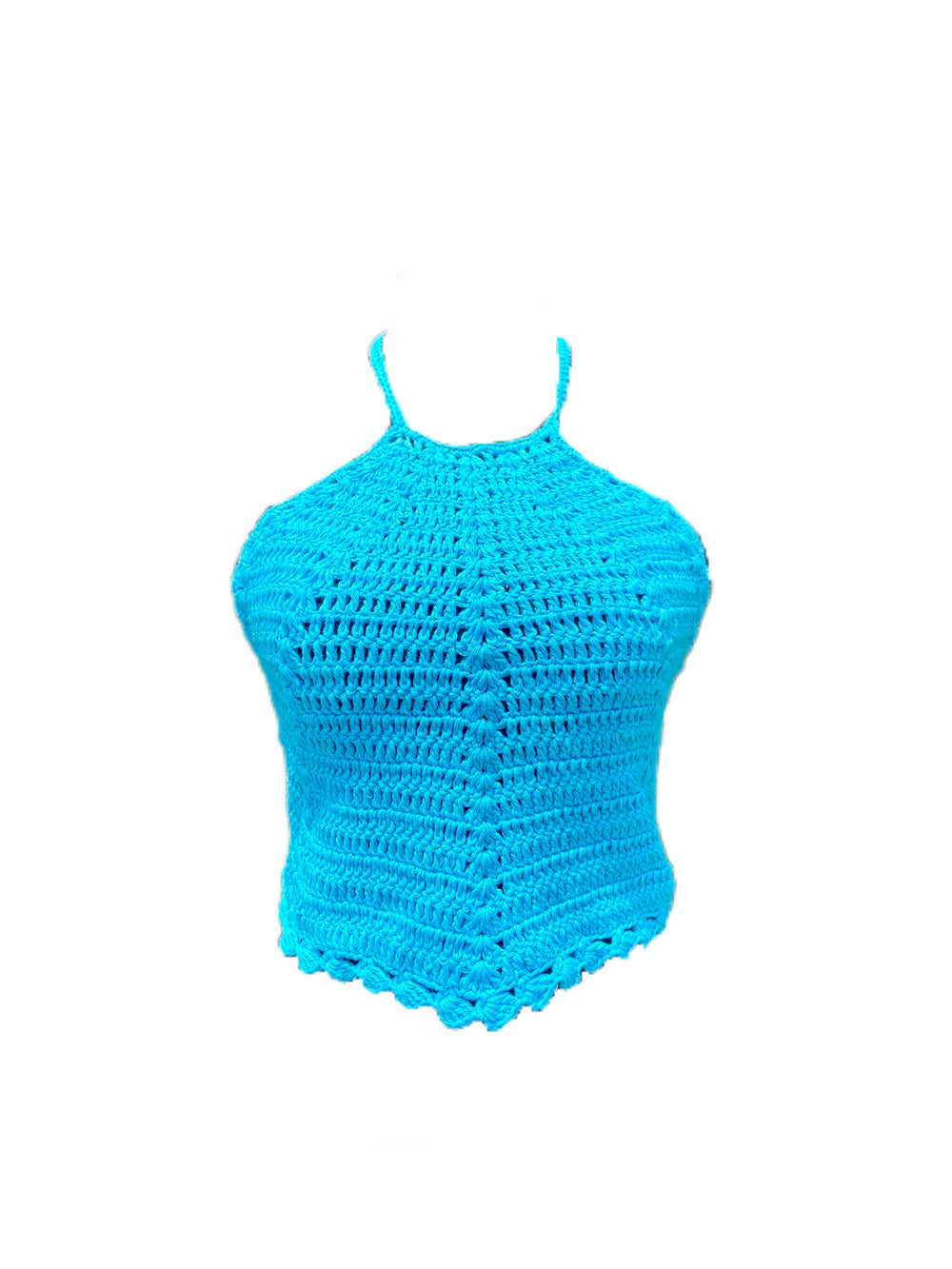 Coral Baddie crochet cotton top back view – Chutak Binak