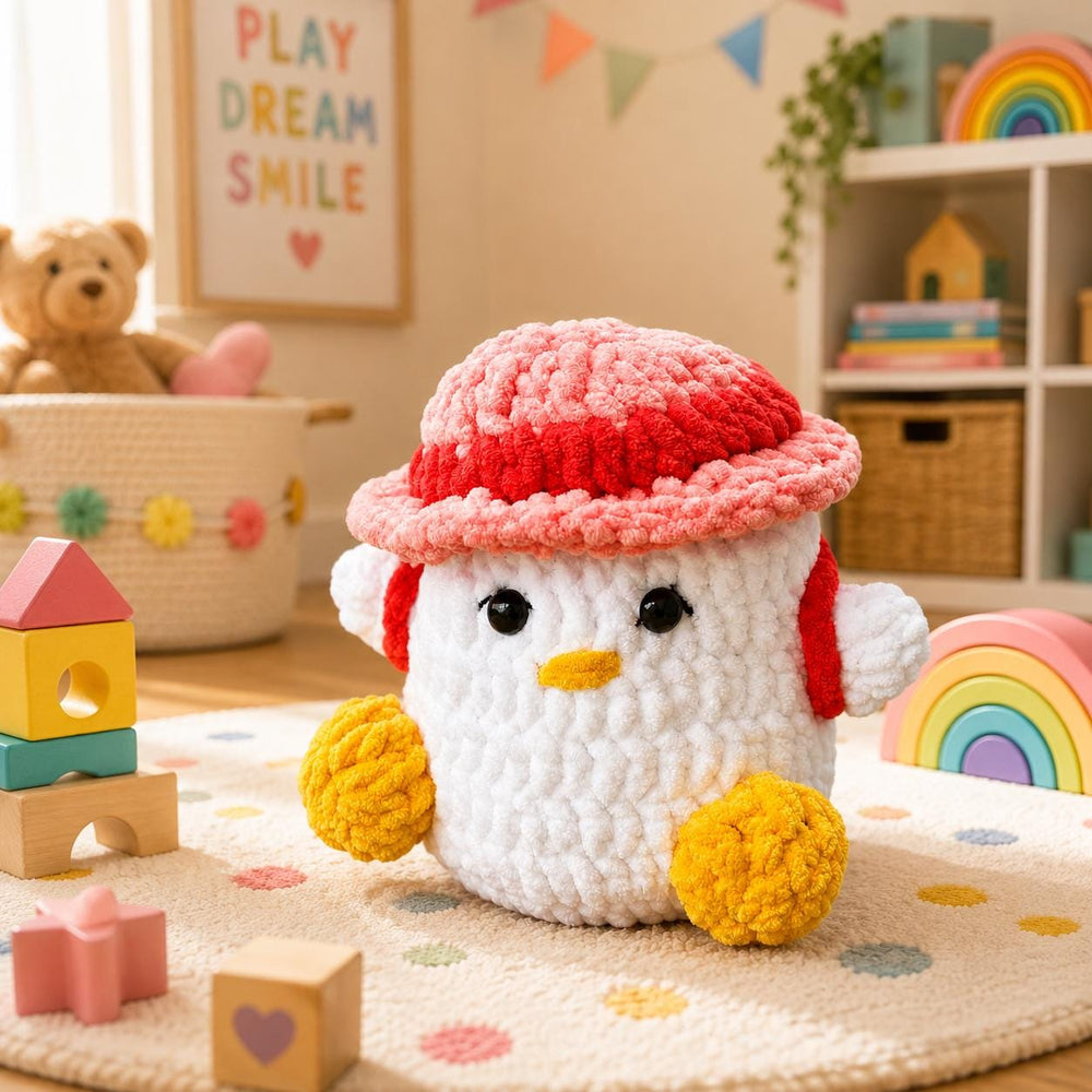 Handmade Crochet Wool Bird Plush Toy, 11 Inch Stuffed Animal, Kids Gift