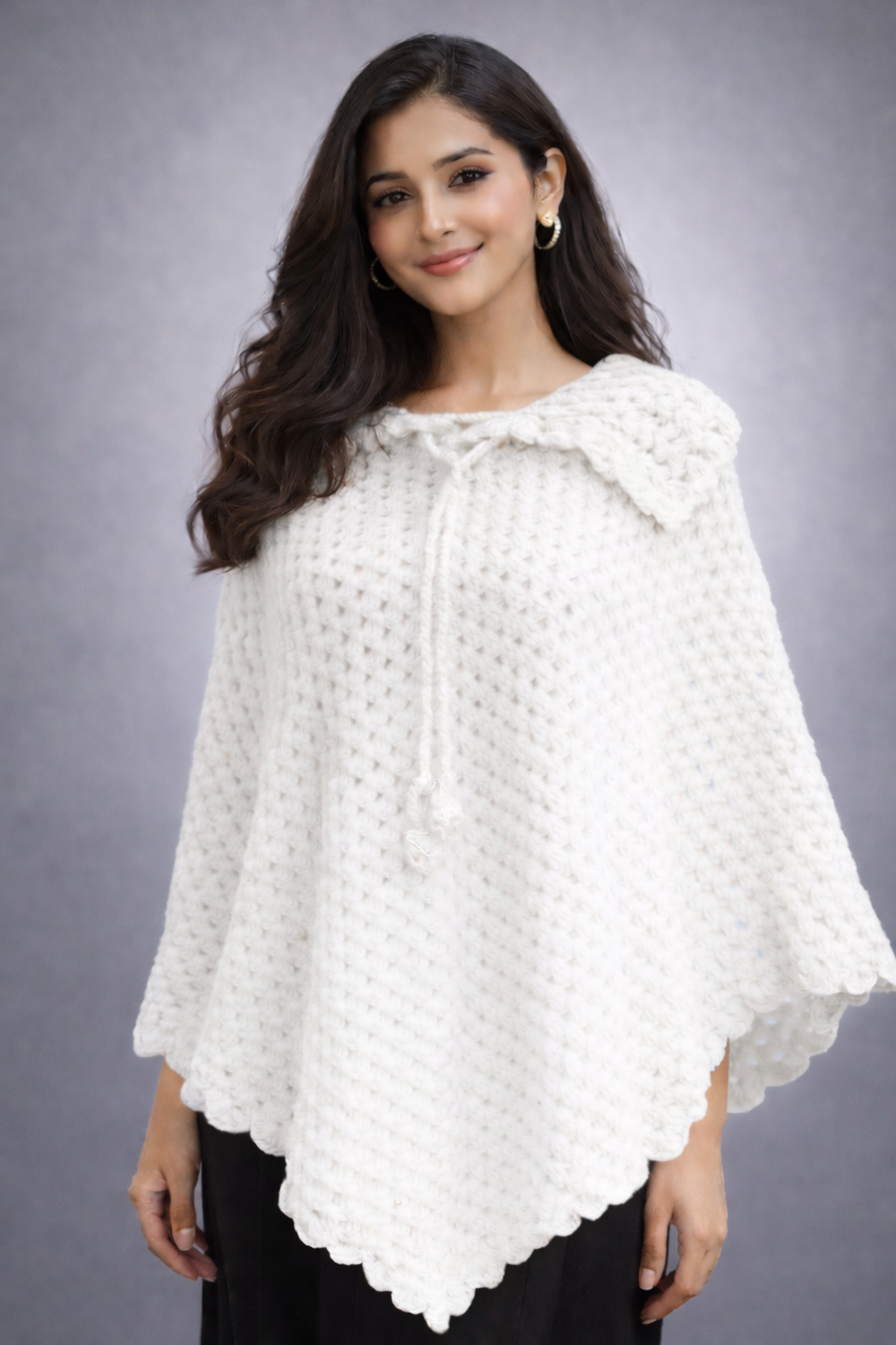 Handmade Crochet Winter Poncho for Women – Elegant Layering | Chutak Binak