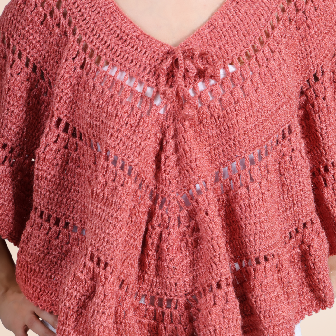 2 in 1 Style Hand Crochet Whimsy Weave Skirt / Poncho