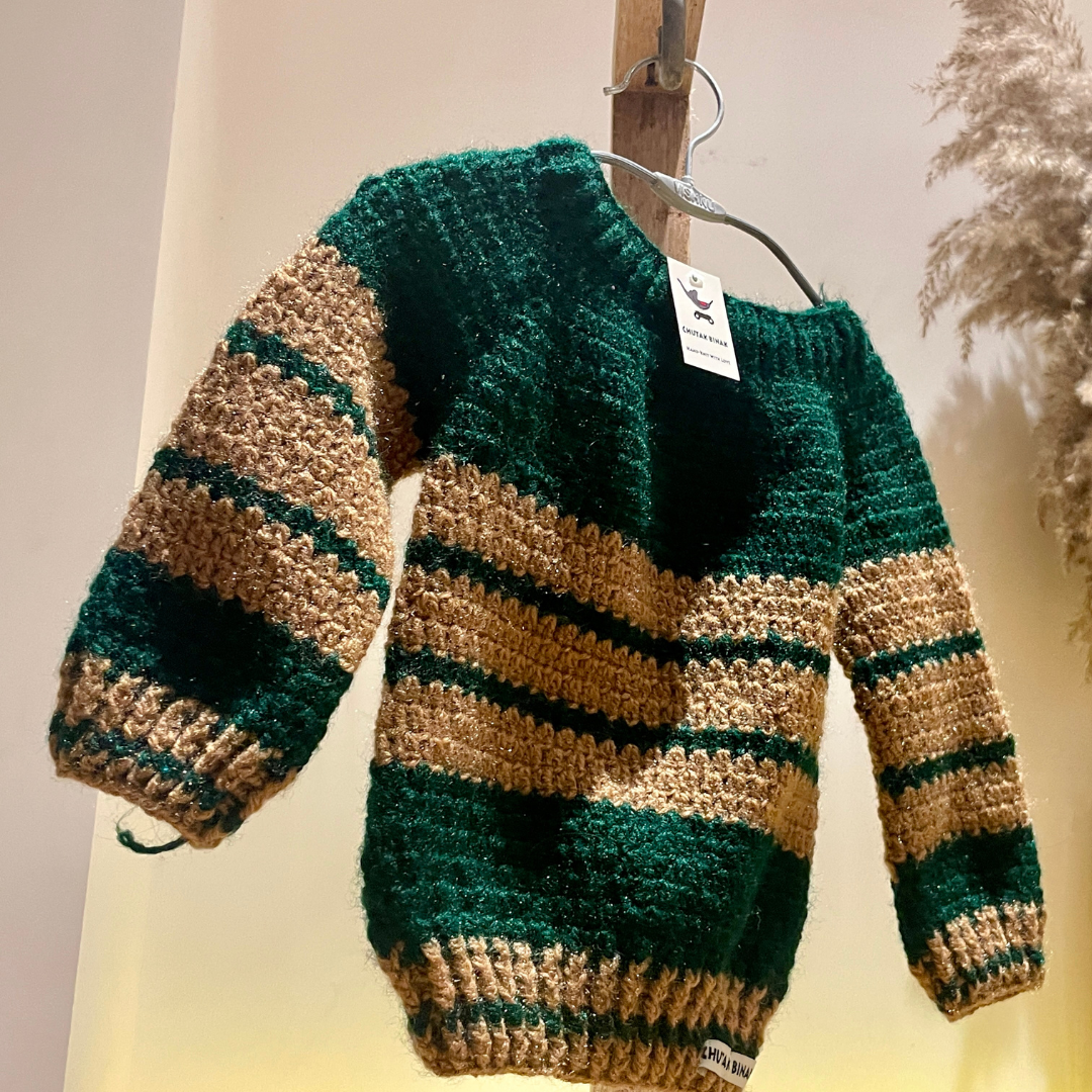 Autumn Stripes Kids Sweater by Chutak Binak | Hand Knit