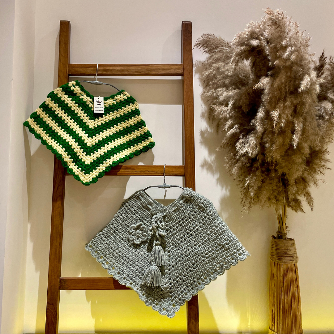 Hand Crochet Kids Poncho | Chutak Binak