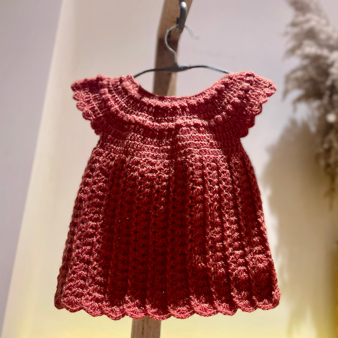 Rustic Rose Crochet Dress by Chutak Binak | Hand Knit