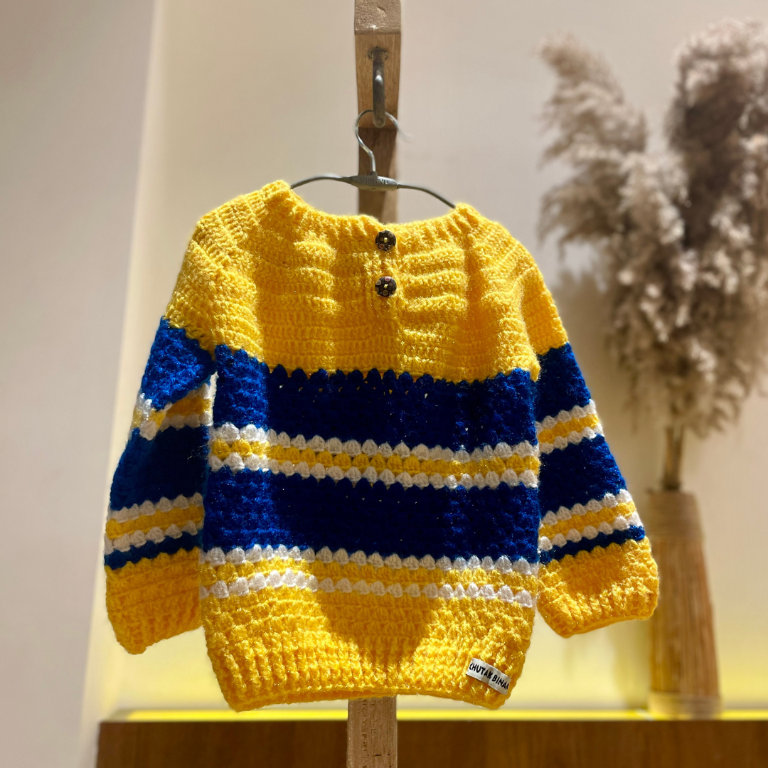 Hand Knit Super Stripes Adventure Sweater by Chutak Binak