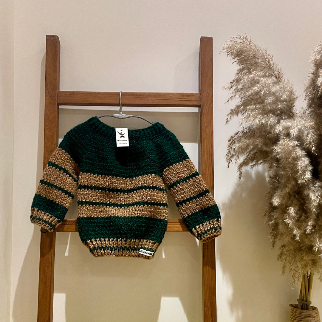 Autumn Stripes Kids Sweater by Chutak Binak | Hand Knit