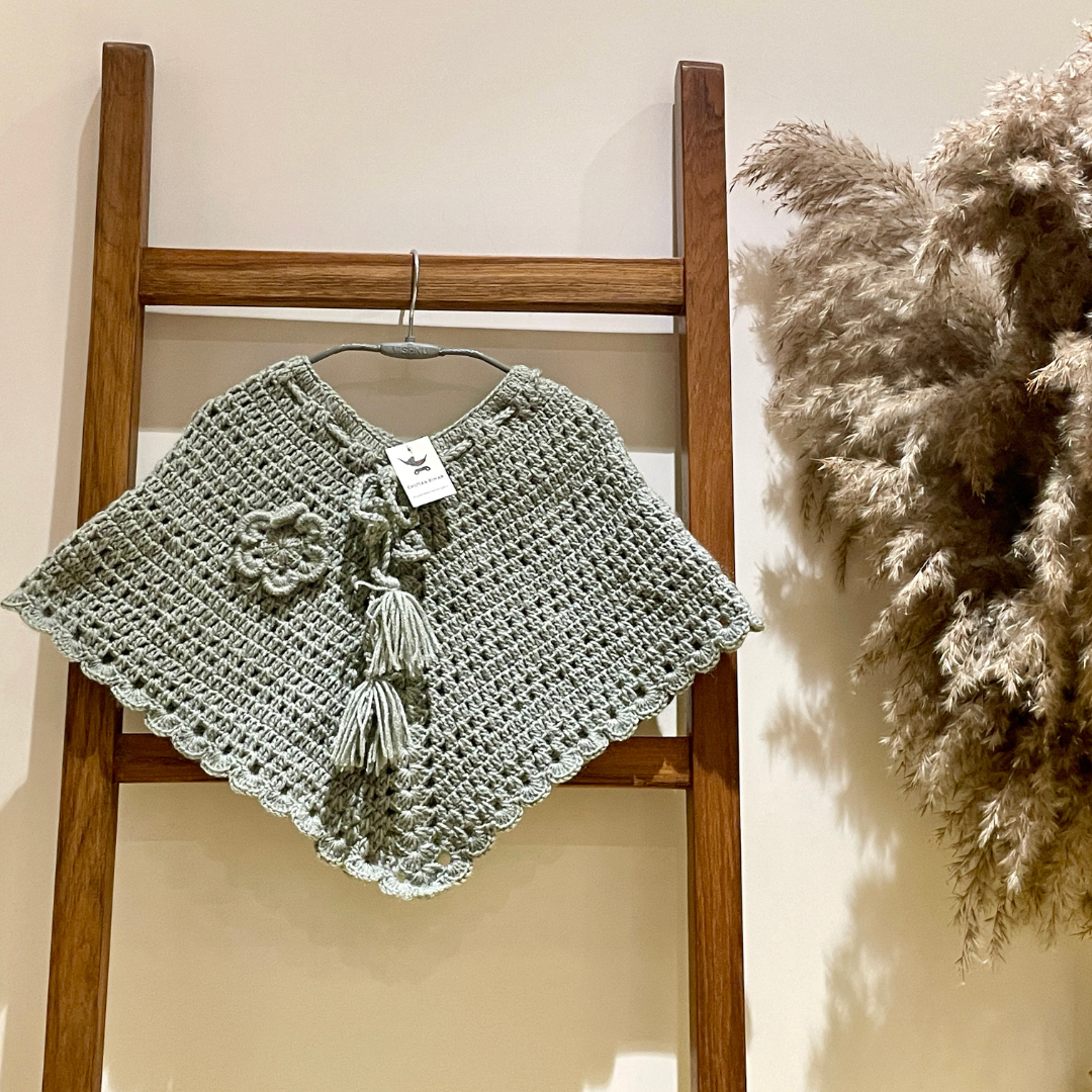 'Mommy and Me' Hand Knit Poncho