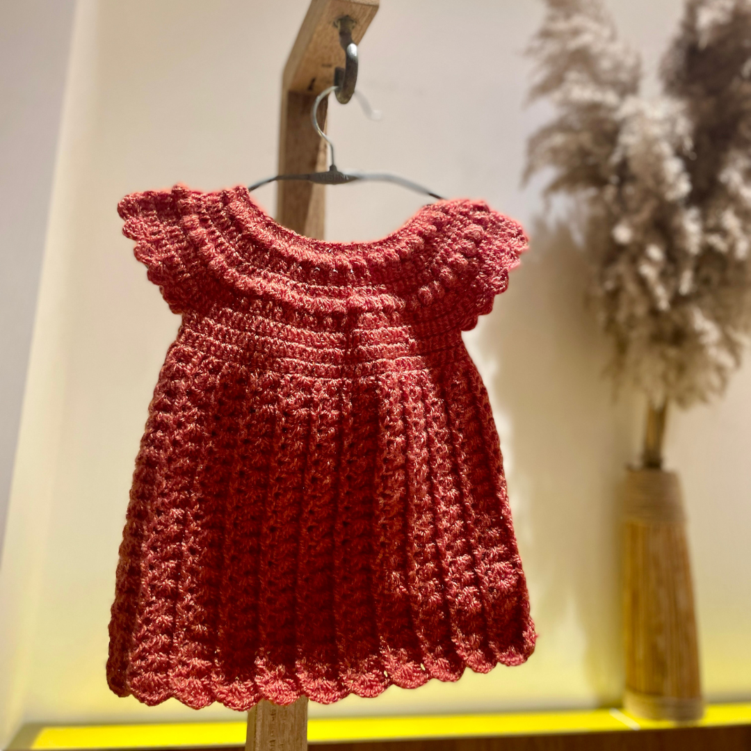 Rustic Rose Crochet Dress by Chutak Binak | Hand Knit