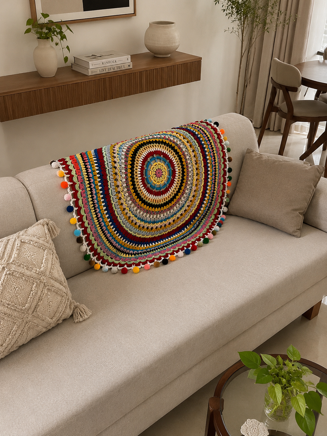 Handmade Crochet Sofa Runner Color Your Space with Comfort
