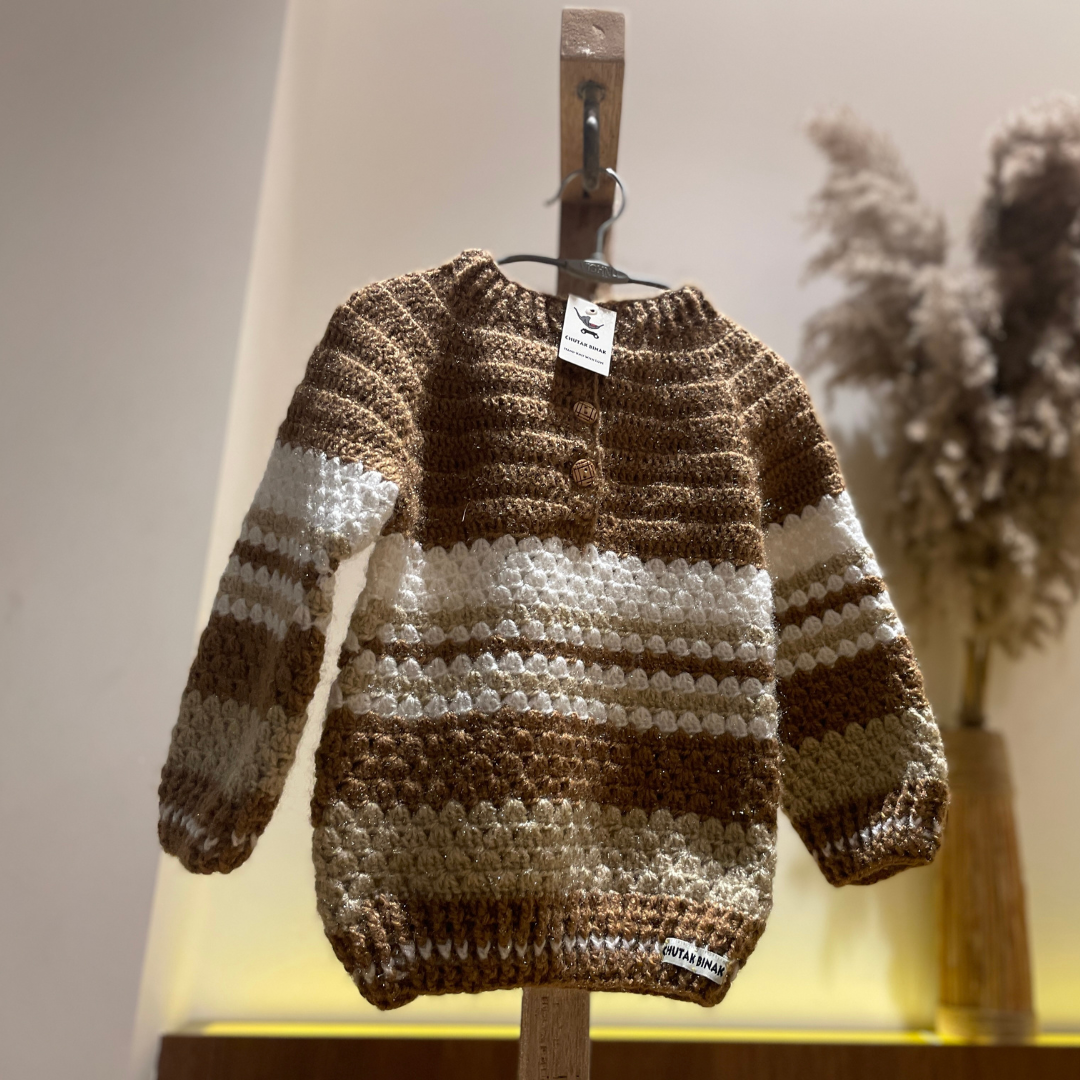 Cinnamon Stripes HandKnit Sweater