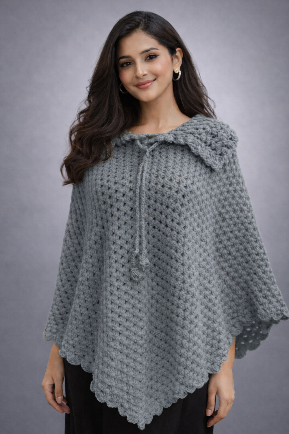 Handmade Crochet Winter Poncho for Women – Elegant Layering | Chutak Binak