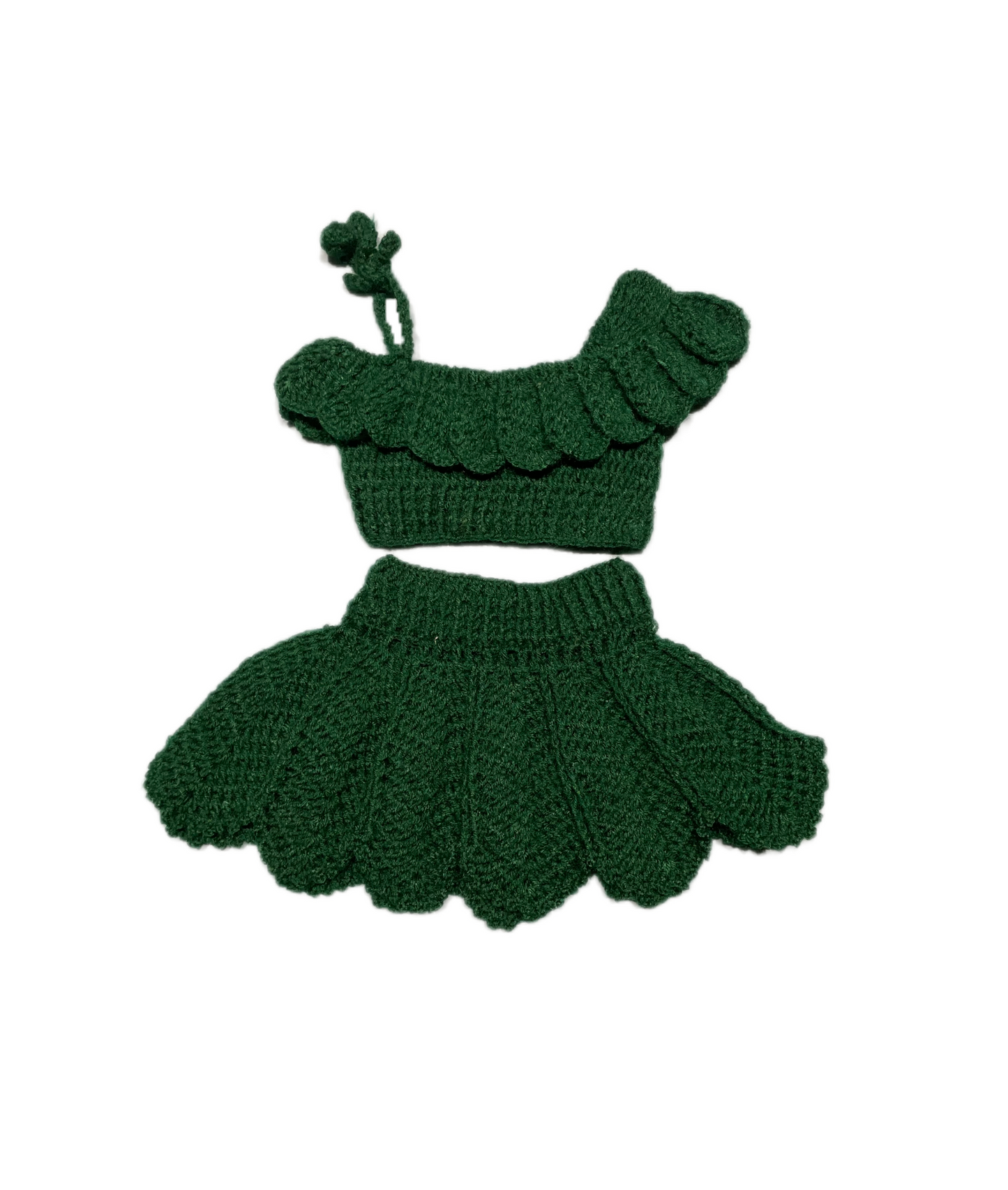 Hand-Knit Crotchet Skirt Set