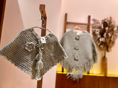 'Mommy and Me' Hand Knit Poncho