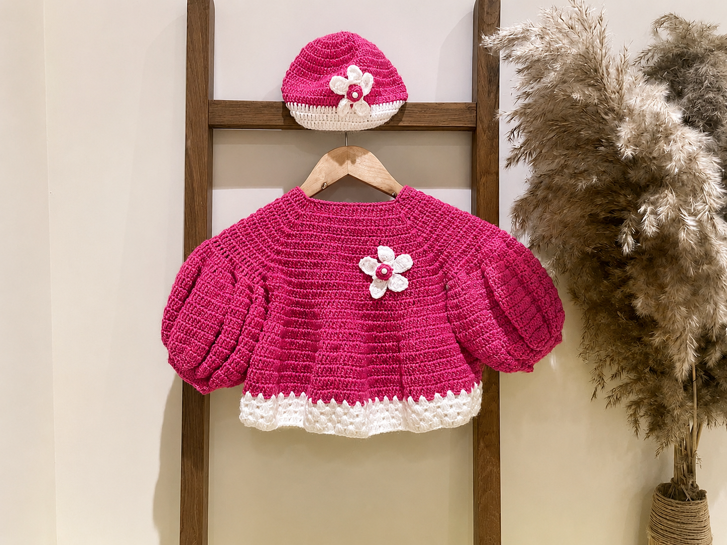 Handmade Crochet Baby Frock Set