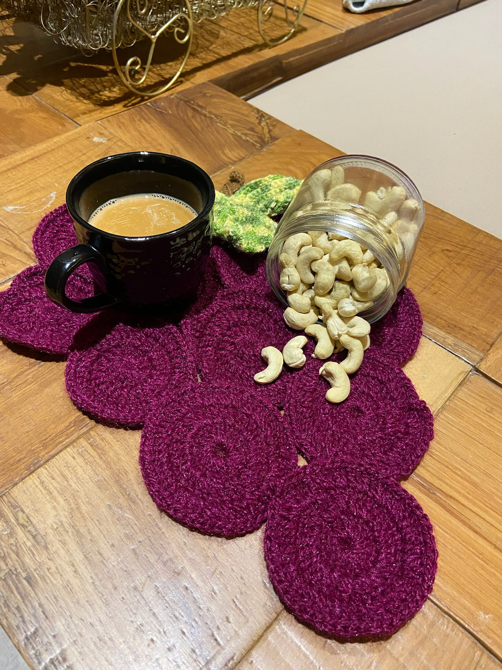 Handmade crochet table mat tea coaster home decor – Chutak Binak