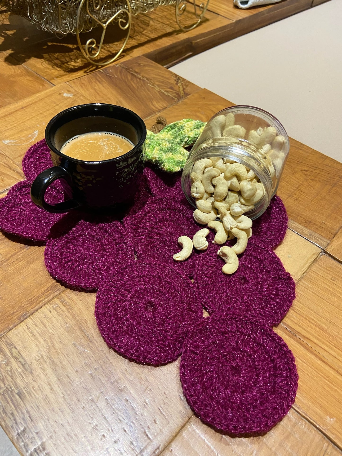 Hand knit Table Mat