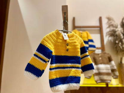 Hand Knit Super Stripes Adventure Sweater by Chutak Binak