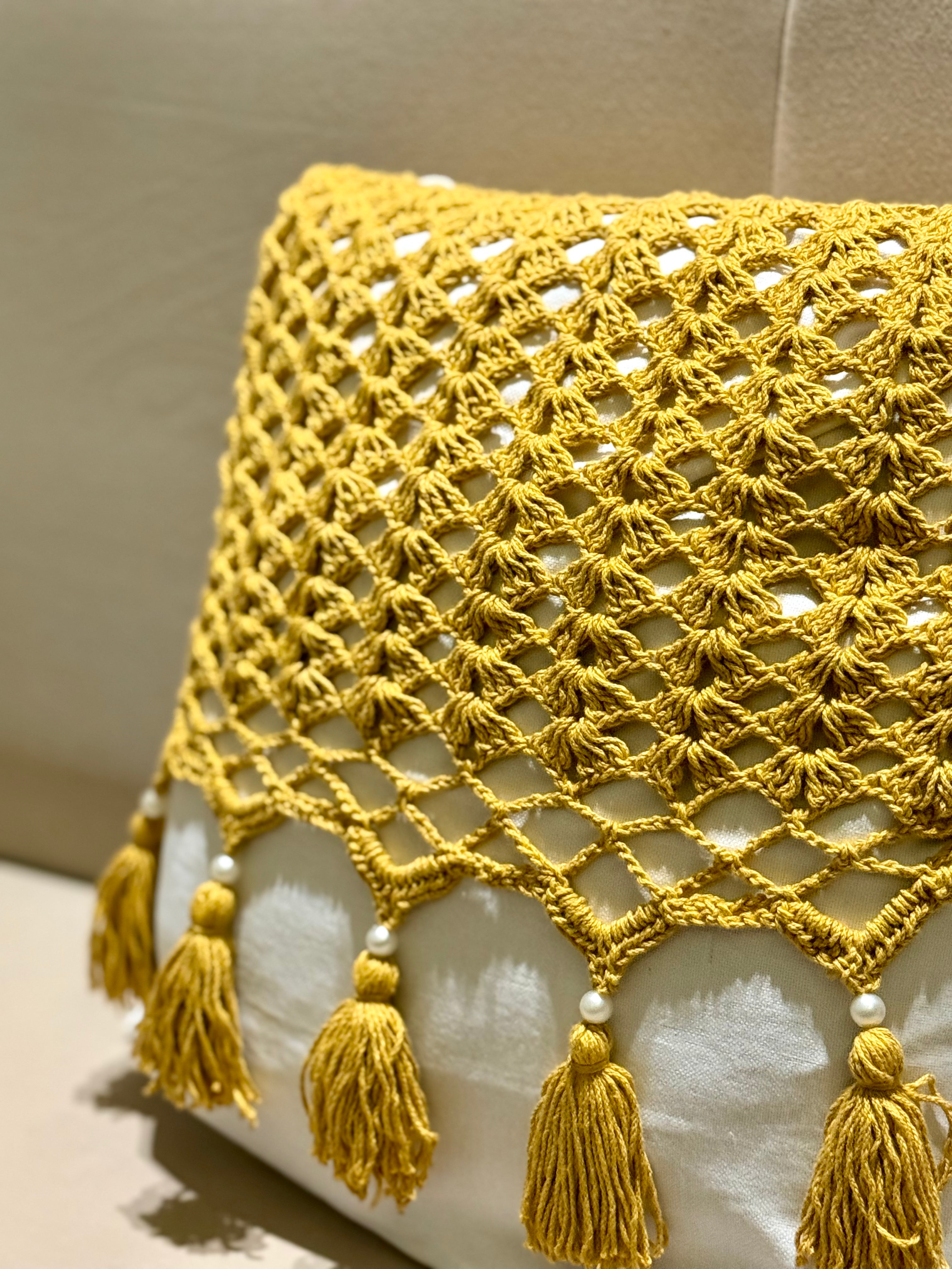 Set of 2 Hand Crochet Cushion Covers