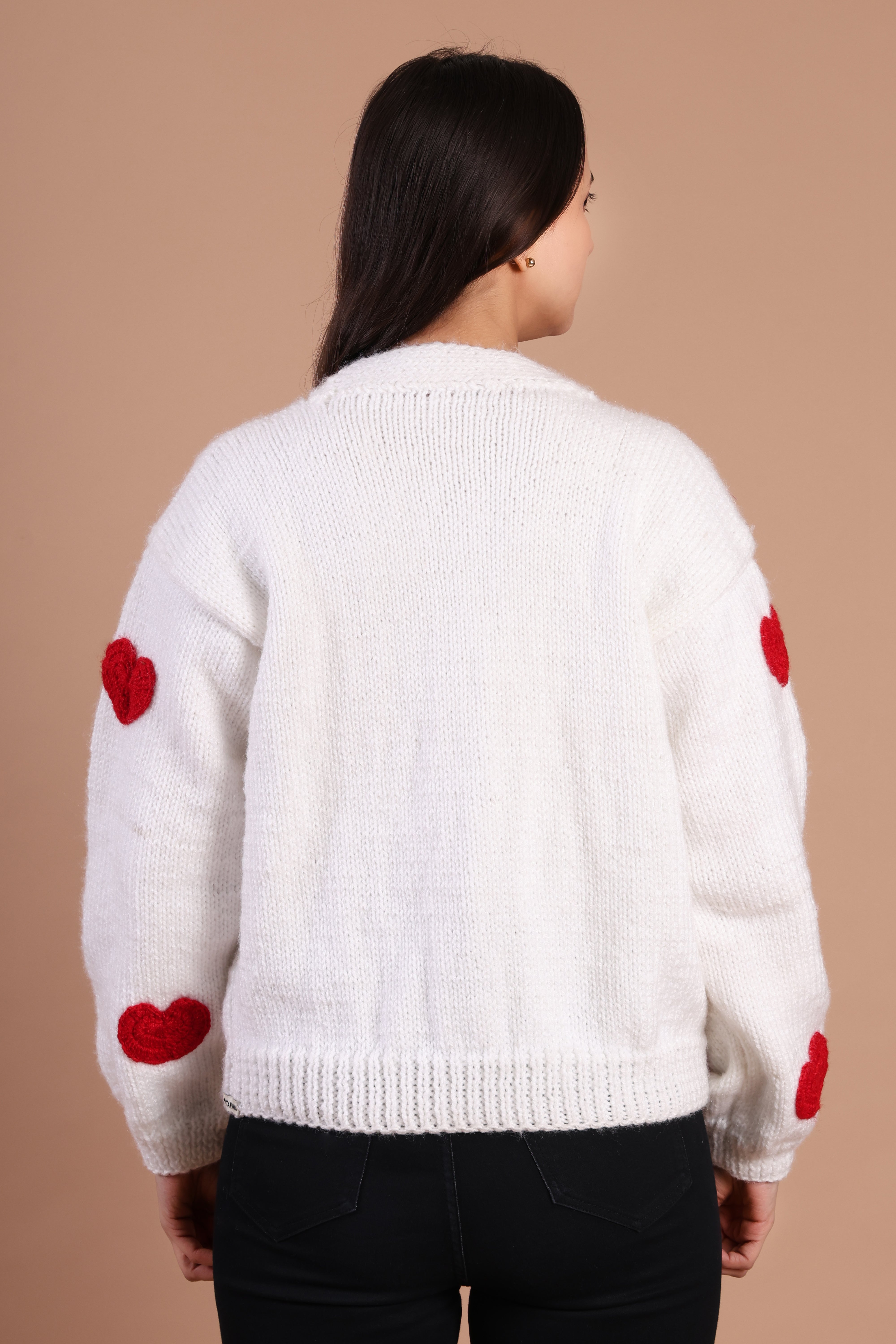 Amour Hand Knit Drop Shoulder Korean Style Cardigan for Women | Chutak Binak